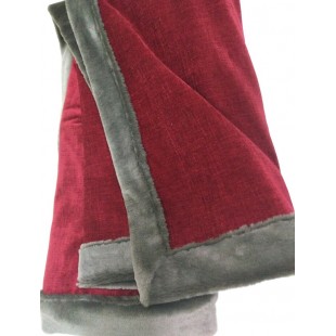 Couverture de carriole  rouge et taupe 53x58 po