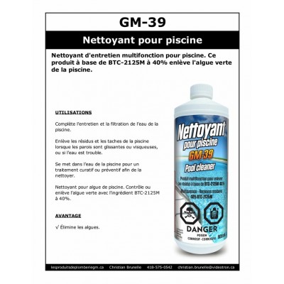GM-39 - Nettoyant pour piscine - 909ml