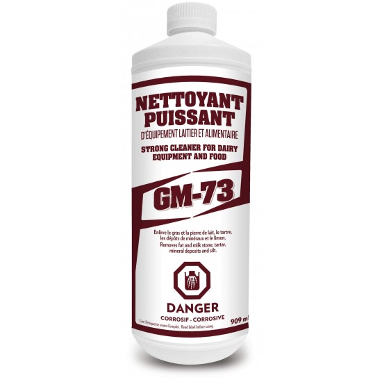 GM-73 -  Nettoyant puissant d'équipement laitier et alimentaire - 909ml