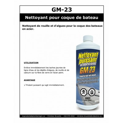 GM-23 Nettoyant puissant pour coque de bateau - 909ml