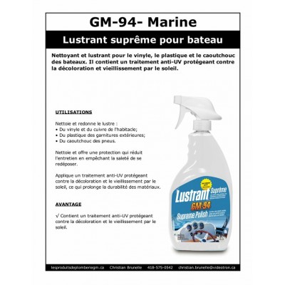 GM-94 Marine - Lustrant Suprême avec protection anti-UV - 1L