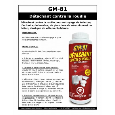 GM-81 - Détachant antirouile - 1kg