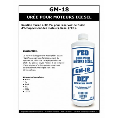 GM-18 - Urée pour moteurs diesel - 909ml