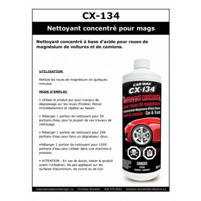 CX-134 - Nettoyant concentré pour roues de magnésium - 909ml