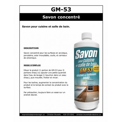 GM-53 - Savon pour cuisine et salle de bain - 1L