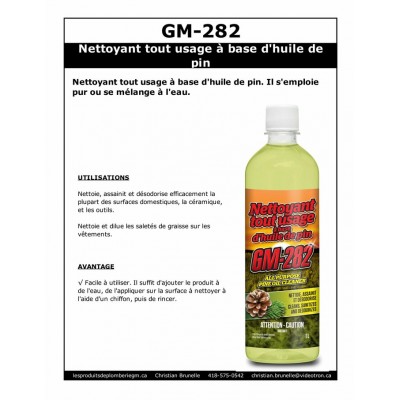 GM-282 - Nettoyant tout usage à base d'huile de pin - 1L