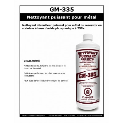 GM-335 - Nettoyant puissant pour métal - 909ml
