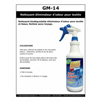 GM-14 SPORT - Nettoyant biodégradable - 500mL