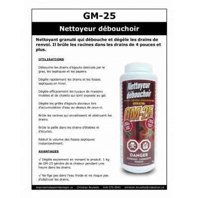 GM-25 - Nettoyant déboucheur - 22,7kg 