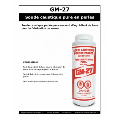 GM-27 - Soude caustique pure en perles - 22,7kg