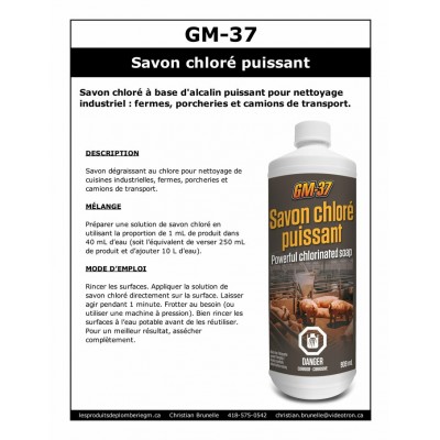 GM-37 - Savon chloré puissant - 909ml