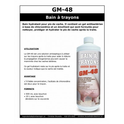 GM-48 - Bain à trayons - 20L