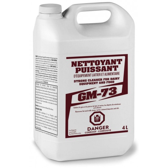 GM-73 -  Nettoyant puissant d'équipement laitier et alimentaire - 4L