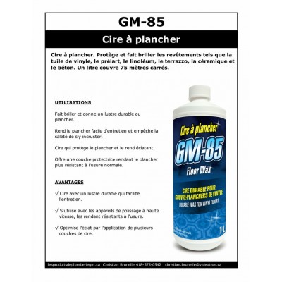 GM-85 - Cire à plancher - 4L