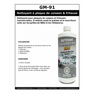 GM-91 - Nettoyant à plaques de cuisson & friteuses - 4L