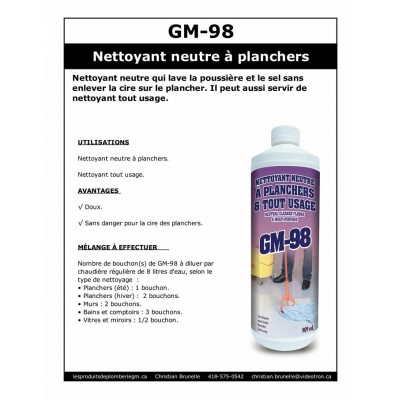 GM-98 - Nettoyant neutre à plancher - 4L