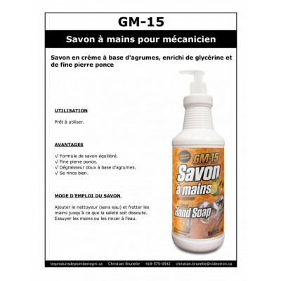 GM-15 - Savon à mains aux agrumes  - 946ml