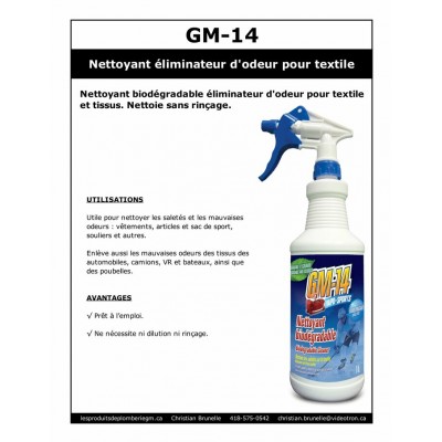 GM-14 SPORT - Nettoyant biodégradable - 20L