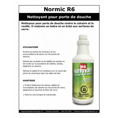 R6 - Nettoyant pour portes de douche - 1L