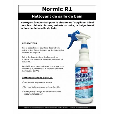 R1 - Nettoyant chrome & acrylique - 1L