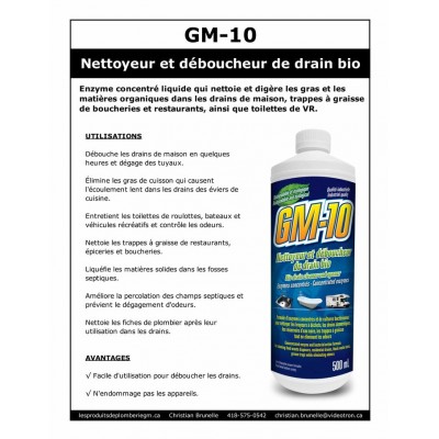 GM-10 - Nettoyant enzymatique - 500 mL