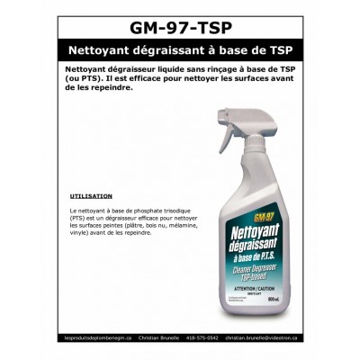 GM-97  TSP - Nettoyant dégraissant à base de TSP liquide - 800ml