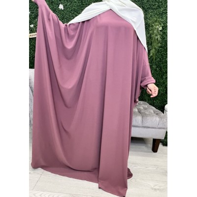 Abaya papillon framboise soie de medine 