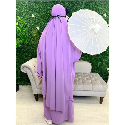 Jilbab jupe lavende soie de medine