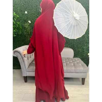 Jilbab jupe bordeaux soie de medine