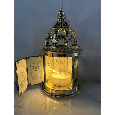 Lanterne ronde lumineuse metalique