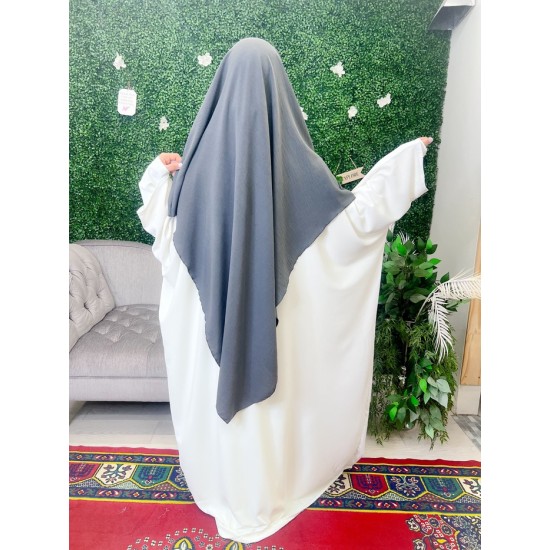 Long khimar gris charbon en jazz Long khimar gris charbon en jazz