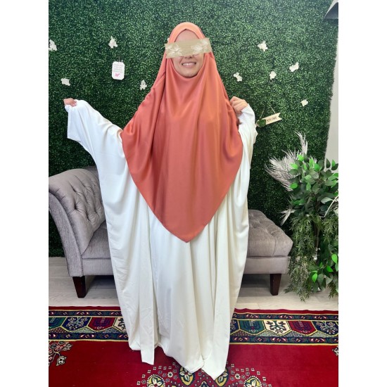 Khimar satiné corail Khimar satiné corail