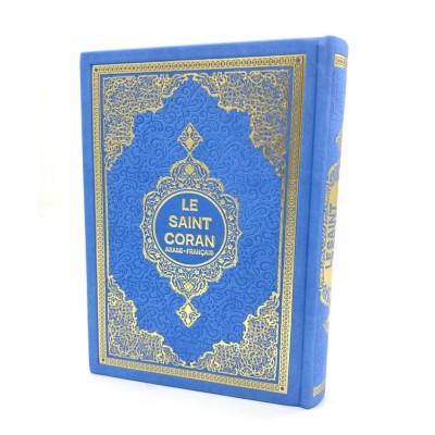 Le Saint Coran Arabe -Français Bleu ciel Doré...