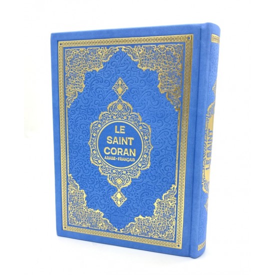 Le Saint Coran Arabe -Français Bleu ciel Doré... Le Saint Coran Arabe -Français Bleu ciel Doré...