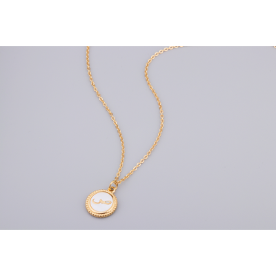 Pendentif doré avec insertion d'un médaillon en...