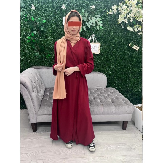 Kimono soie de médine bordeaux