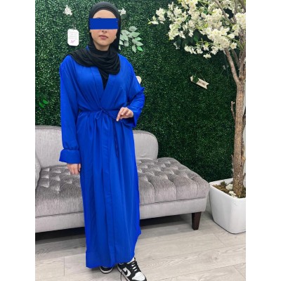 Kimono soie de médine bleu roi