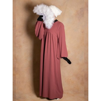 Abaya structurée manches bouffantes vieux rose