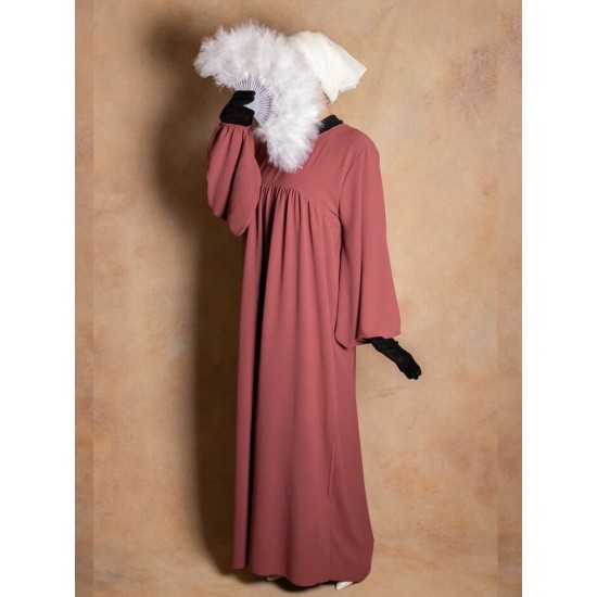 Abaya structurée manches bouffantes vieux rose Abaya structurée manches bouffantes vieux rose