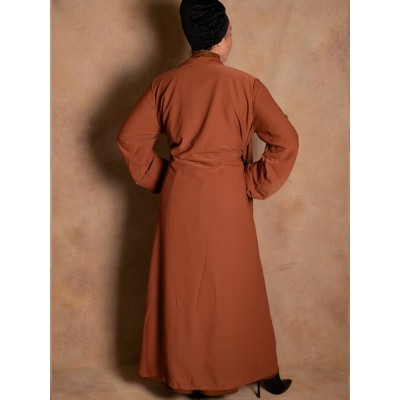 Kimono manches nouées marron