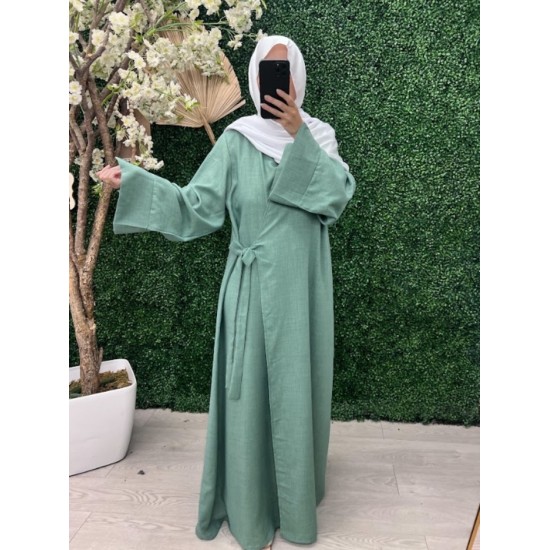 Abaya Kimono noué turquoise
