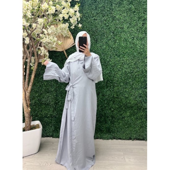 Abaya Kimono noué gris