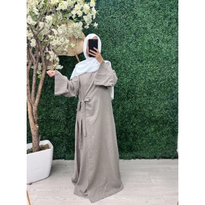 Abaya Kimono noué taupe