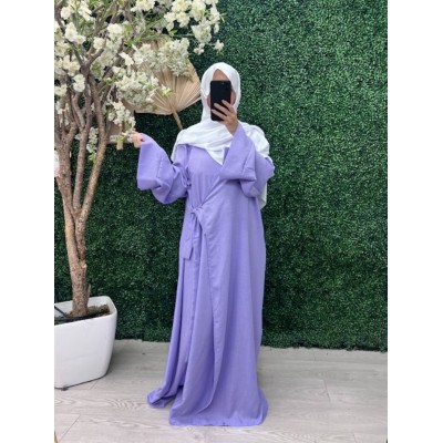 Abaya Kimono noué lila
