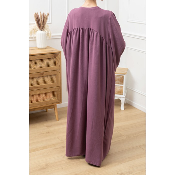 Abaya structurée manches bouffantes vieux rose Abaya structurée manches bouffantes vieux rose