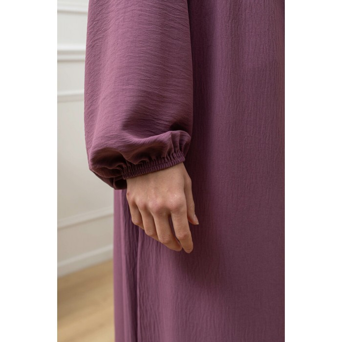 Abaya structurée manches bouffantes vieux rose Abaya structurée manches bouffantes vieux rose