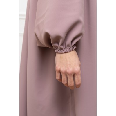 Abaya structurée manches bouffantes  rose
