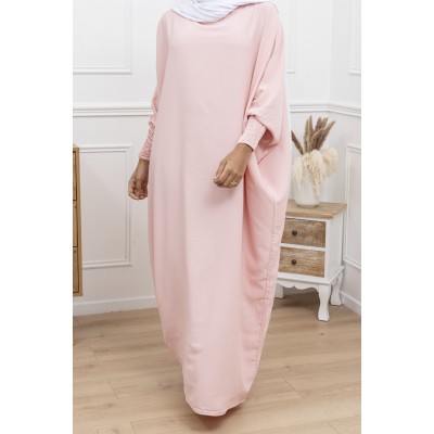 Abaya ROSE   manches serrées en soie de medine