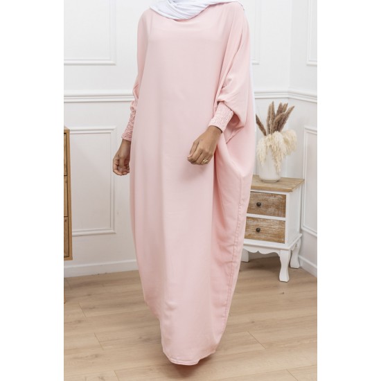 Abaya ROSE   manches serrées en soie de medine