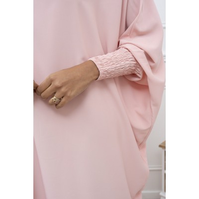 Abaya ROSE   manches serrées en soie de medine